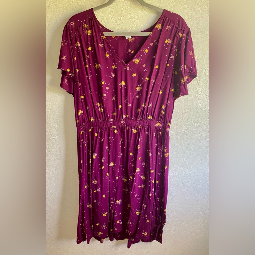 3/$20! Old Navy Floral Purple Skater Dress